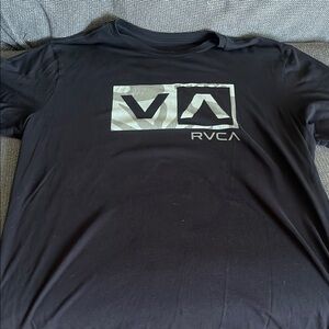 RVCA Black Short Sleeve Tee with Iconic Logo